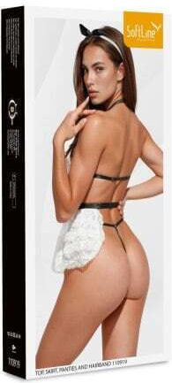 Top Skirt Panties Hairband 110919 White