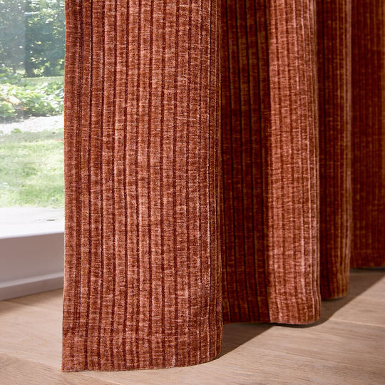 La Redoute Interieurs Pencil Pleat Striped Velvet Curtain 135x250cm