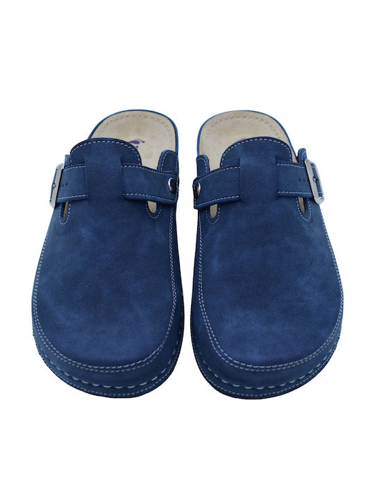 Comfort Way Shoes Ανδρικά Δερμάτινα Ανατομικά Σαμπό Μπλε Comfort Way Shoes Ανδρικά Δερμάτινα Ανατομικά Σαμπό Μπλε