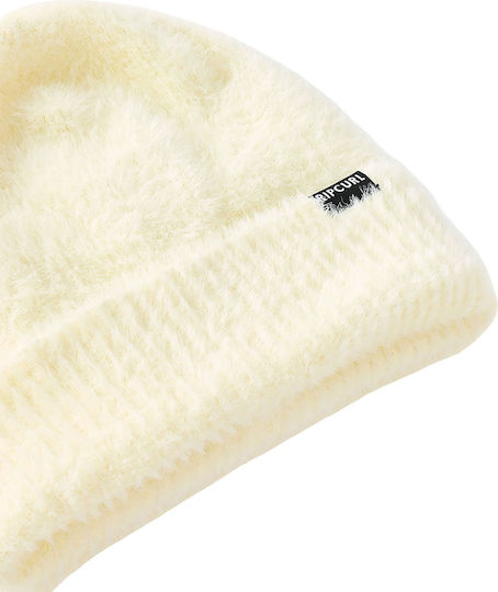 Women's Knitted Beanie in Ecru