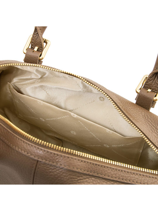 Dark Ash Leather Women's Barrel Bag