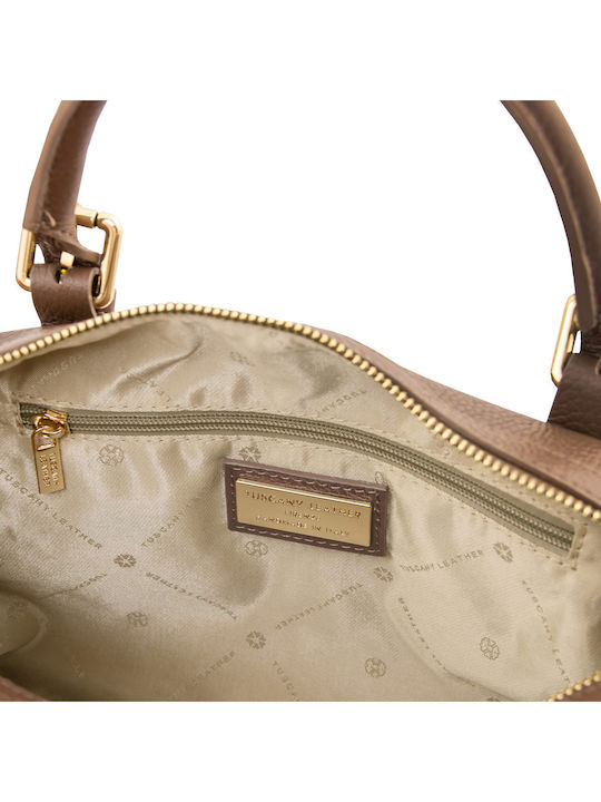 Dark Ash Leather Women's Barrel Bag