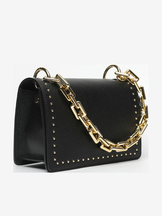 Leather Women's Flap Bag Black