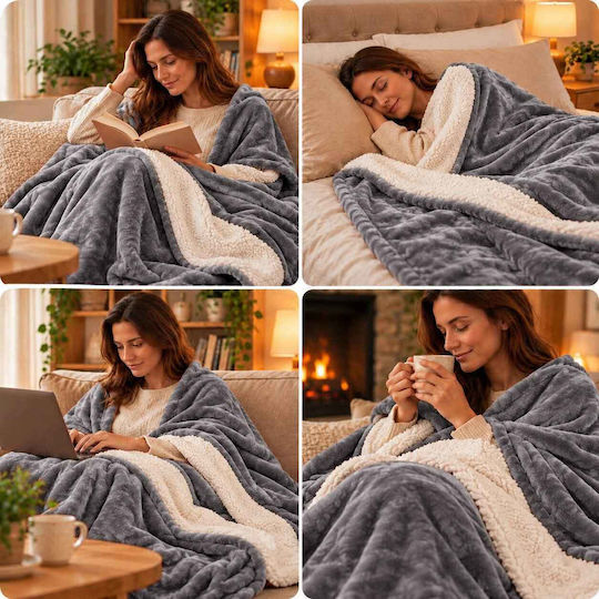 Kraft World TKSH-1 Grey Single Washable Electric Blanket Grey 140W 150x80cm