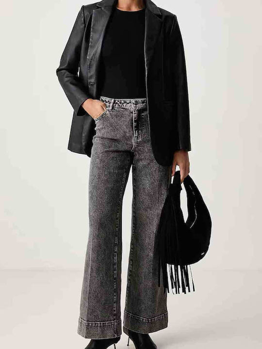 High Rise Women's Bootcut Fit Grey Jeans Pants