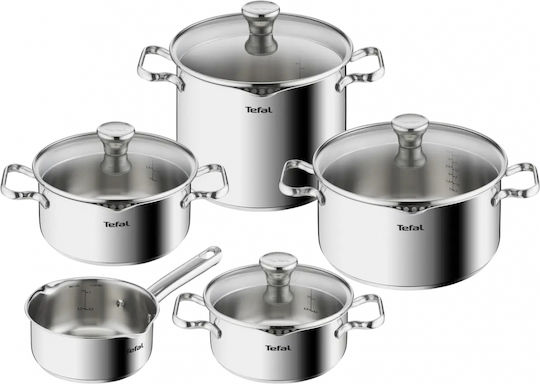 Tefal Duetto 5-Piece Stainless Steel Cookware Set