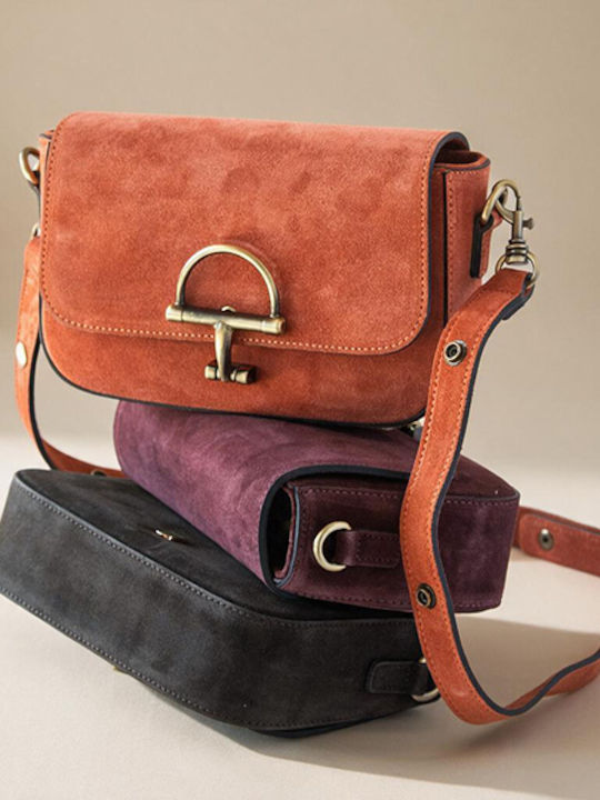 Damen-Clutch aus blauem Wildleder