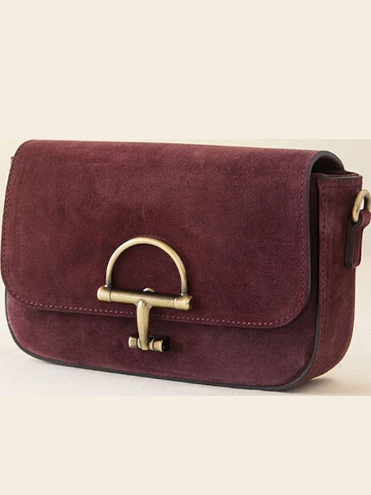 Braune Damen-Clutch aus Leder und Wildleder