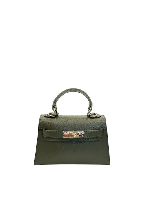 Hellblaue Damen-Flap-Tasche aus Leder