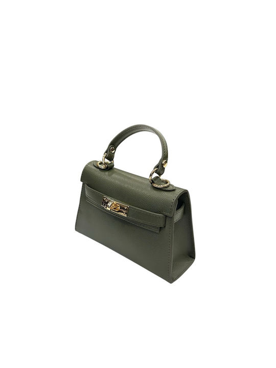 Hellblaue Damen-Flap-Tasche aus Leder