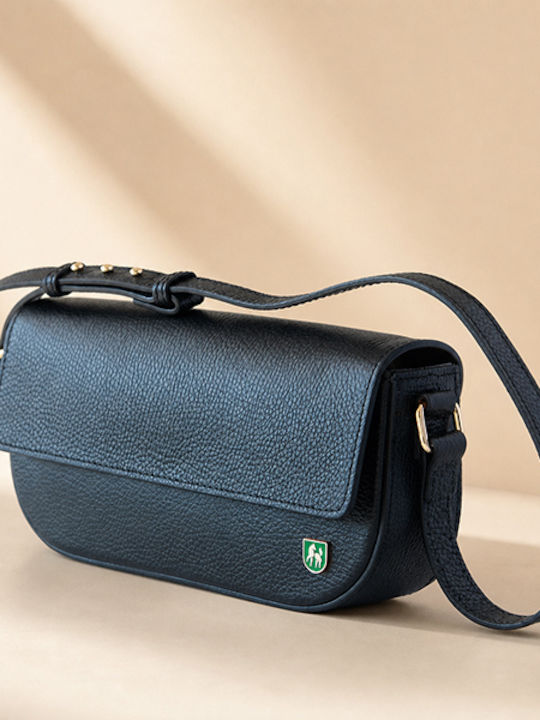 Damen-Clutch aus Leder in Olivgrün