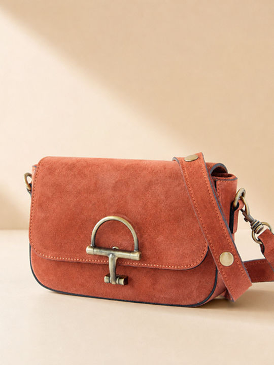 Burgunderfarbene Damen-Clutch aus Wildleder