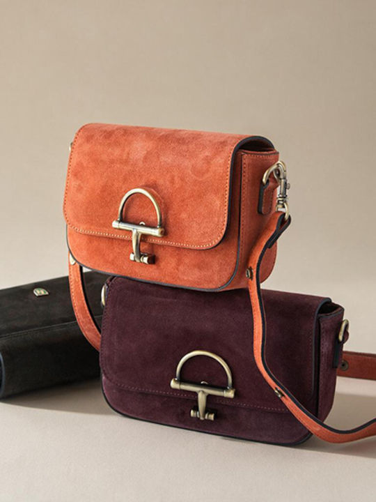 Damen-Clutch aus gelbem Wildleder