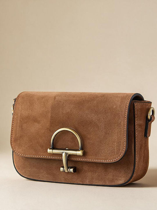 Damen-Clutch aus gelbem Wildleder