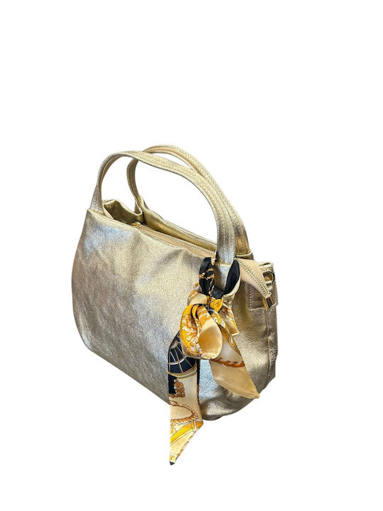 Leather Women's Tote Bag Silver