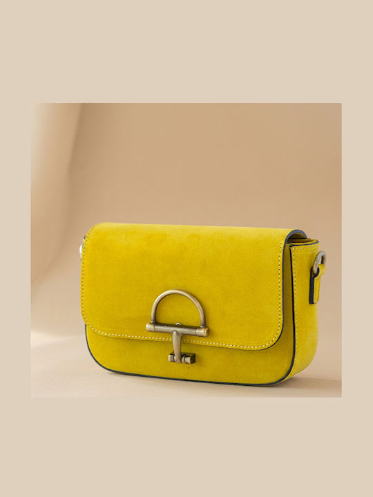 Leder-Clutch für Damen Suede Terracotta