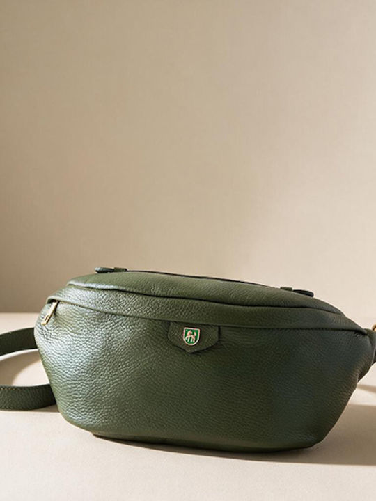 Graue Damen-Crossbodytasche aus Leder