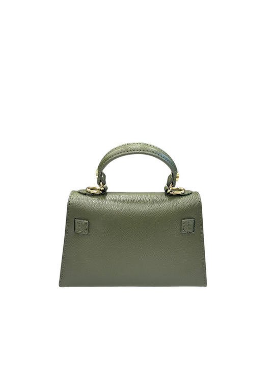 Gelbe Damen-Flap-Tasche aus Leder