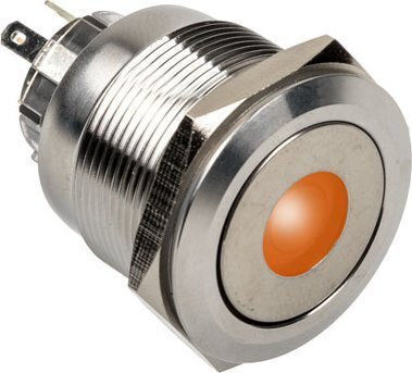 DimasTech Διακόπτης Μπουτόν με Φωτισμό Ασημί 1τμχ