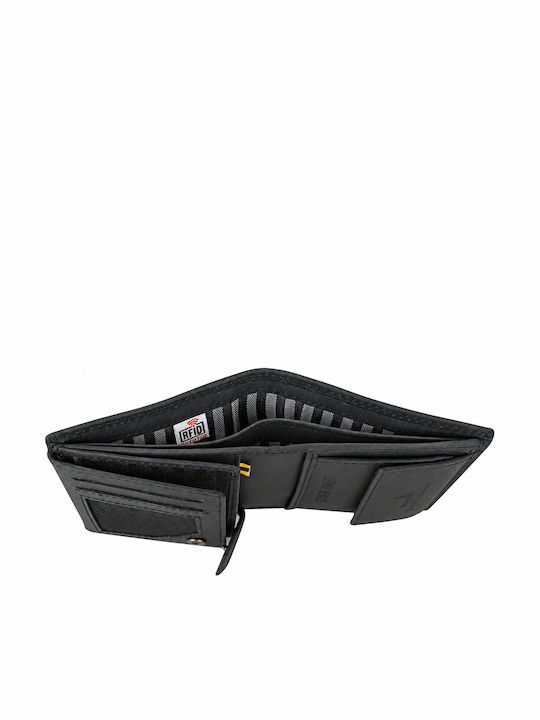 Schwarze Herrenlederbrieftasche mit RFID