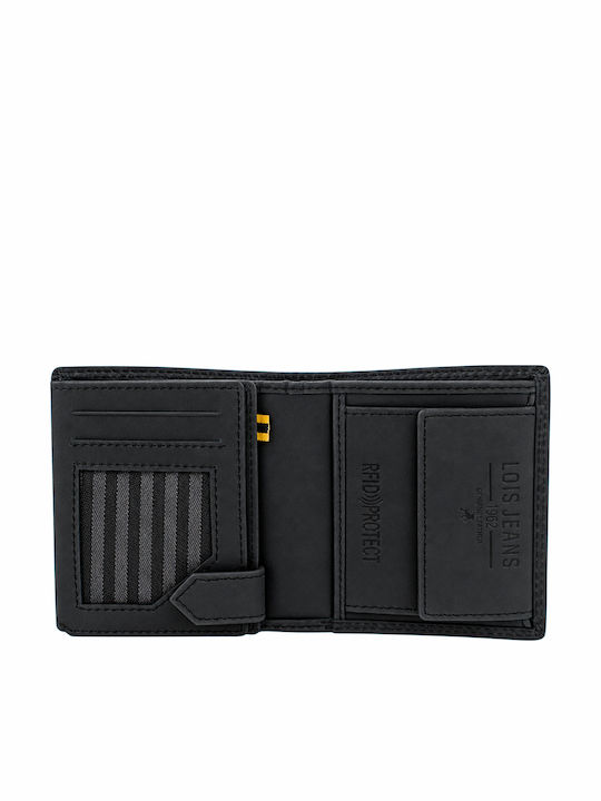 Schwarze Herrenlederbrieftasche mit RFID
