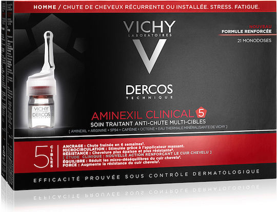 Dercos Aminexil Clinical 5 Αμπούλες κατά της Τριχόπτωσης Μαλλιών για Άνδρες 21x6ml