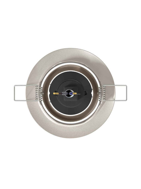 vidaXL Metal Recessed Spot with GU10 Socket Silver 9x9 cm 12 pcs