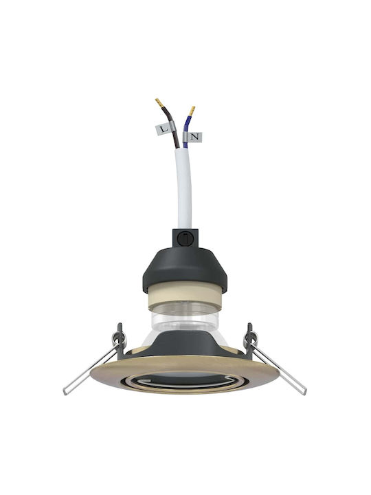 vidaXL Metal Recessed Spot Light with GU10 Socket Bronze 9x9 cm 12 pcs