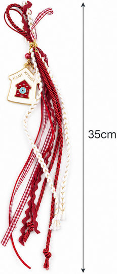Philio Handmade Hanging Home Lucky Charm White Metal 2027 35cm