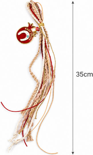 Philio Handmade Hanging Pomegranate Lucky Charm, Red Metal, 2027, 35 cm,