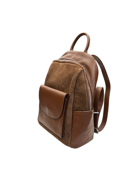 Khaki Leather Women's Backpack