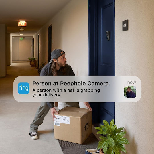 Ring Peephole Camera 2K – Digital Door Peephole Camera 2K 6x Zoom Two-Way Communication for Doors 60–90 mm Thick
