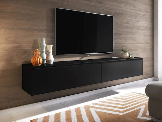 TV-Möbel Lowboard D Schwarz B180xT33xH30cm