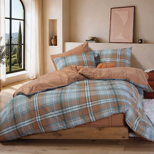 Nef-Nef Homeware Resten Fitted Double Bed Sheet Set 160x200+32 cm Camel (4 pcs)