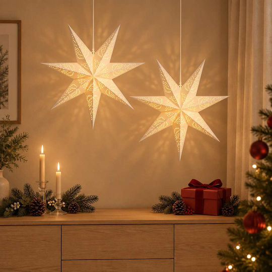 vidaXL Stele de Crăciun Iluminate din Plastic Alb Cald 60x6x60 cm 2 Bucăți