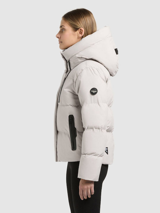 Matt Damen-Pufferjacke Matt Dove White