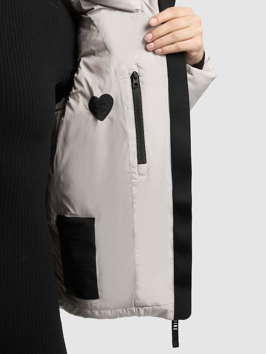 Matt Damen-Pufferjacke Matt Dove White