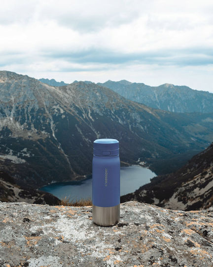 Wessper Metallic Water Bottle With Screw Lid Grey 700ml