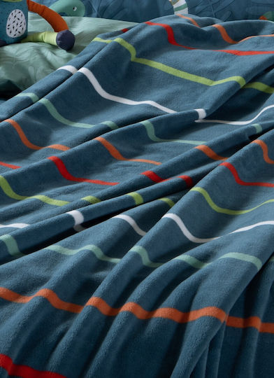 Nef-Nef Homeware Κουβέρτα Βελουτέ Chromatic Μπλε 220x160εκ.