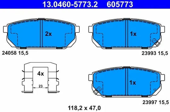 Brake Pads Kia Sorento I Jc Ate 13046057732
