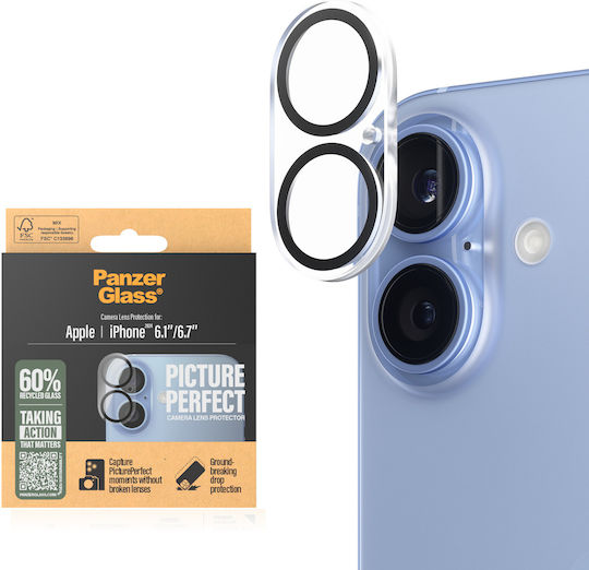 PanzerGlass PicturePerfect Προστασία Κάμερας Tempered Glass Διάφανο για το Apple iPhone 16, iPhone 16 Plus