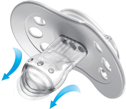 Lovi Baby Suzete Silicon Sare & Piper - Gri - Alb pentru 18+ luni 2buc