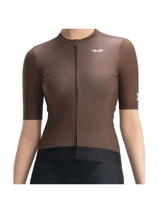 Rockbros Women's Short-Sleeve Brown Cycling Jersey