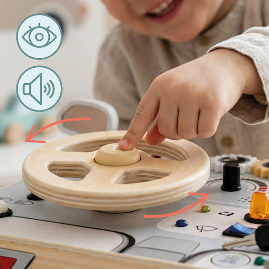 Wooden Steering Wheel with Music, Lights and Sounds