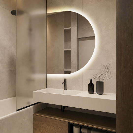 Tulup Oglindă de Perete Arcuită cu Iluminare LED 80x60cm