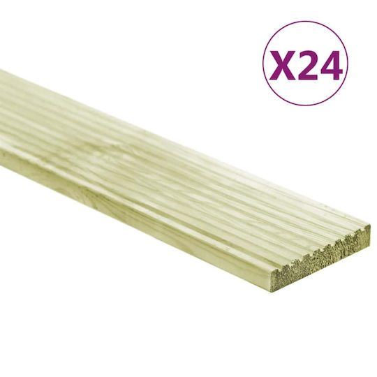 vidaXL Дъски за градинска настилка от дърво 100 x 14,5 см, 24 бр.
