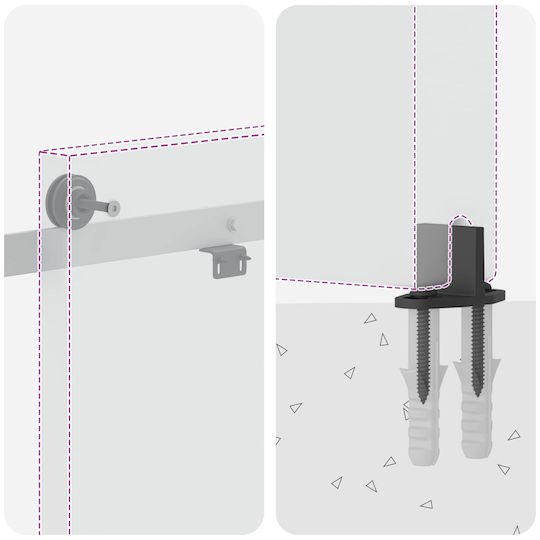 vidaXL Schiebetürmechanismus 213,4 cm Weiß
