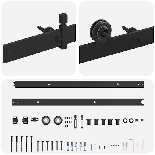 vidaXL Schiebetürmechanismus 152,4 cm Schwarz