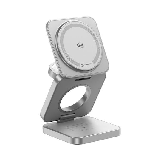 Forcell Безжично зарядно устройство Qi2 25 W сребристо (AluFold Pro)