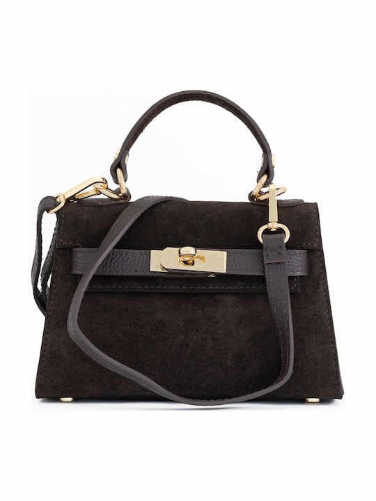 Lederne Damen-Flap-Tasche Elephant